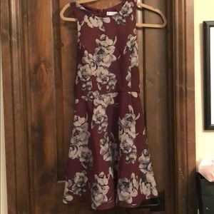 Burgundy floral dress